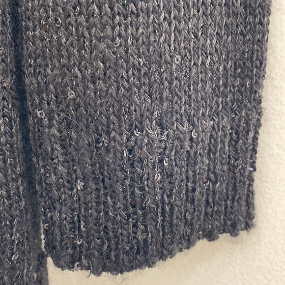 White + Warren Knit V-Neck Polyester/Wool/Alpaca Blend Sweater Metallic Women MP - Picture 5 of 9